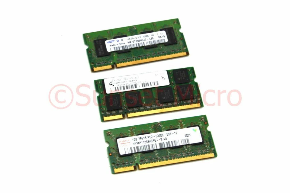 Mix Brand Computer Memory 2Rx16 Non-ECC (3X1GB) 3GB PC2-5300S 200-PIN 40Y8403 - Image 3 of 3
