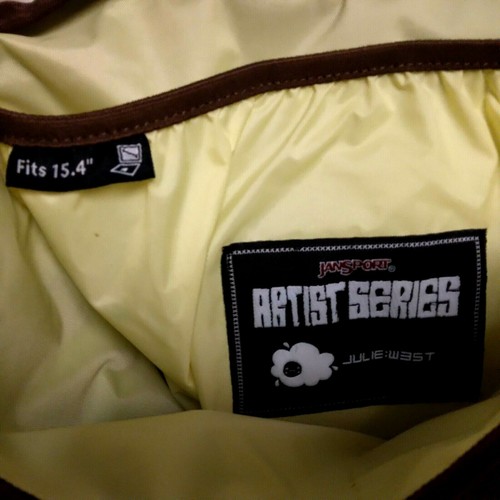 Bolso mensajero para computadora portátil Jansport Artist Series Julie West verde marrón árboles de 15 - Imagen 8 de 12