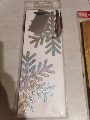 Neujahr Weihnachten Flasche Geschenktüte 2er Set Tüten versch. Farben gutes Papierformat