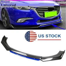 Carbon Fiber Look Car Front Bumper Splitter Lip Spoiler Universal Kit Protector