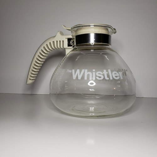Gemco Whistler Vintage Coffee Pot 8 Cup Glass Stovetop Tea Kettle Carafe - CLEAR