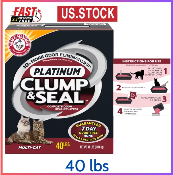 ARM HAMMER Clump Seal Platinum Cat Litter Multi Cat 40 lb