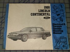 Manuel d'atelier d'entretien électrique et aspirateur Lincoln Continental 1988 
