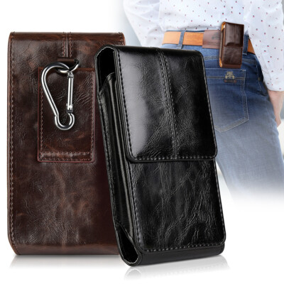 Vertical Genuine Leather Case Cover Pouch Holster Belt Loop For iPhone XS Max XS