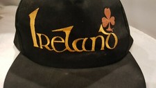 Vtg Original Dublin IRELAND SHAMROCK BASEBALL SnapBack HAT CAP