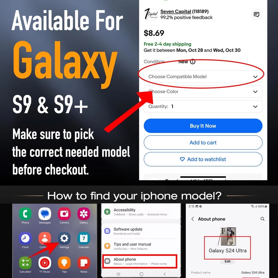 Funda rígida protectora resistente a prueba de golpes para Samsung Galaxy S9 S9+   Foto 2 de 4