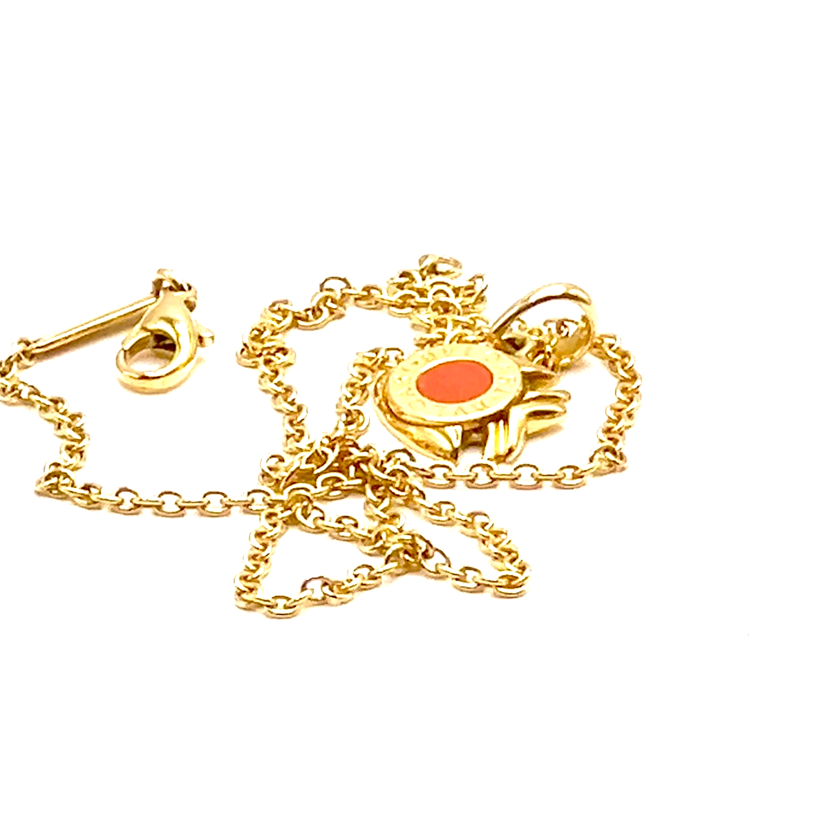 Authentic! Bulgari Bvlgari 18k Yellow Gold Coral Naturalia Fish