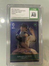LOGAN GILBERT 2021 ONYX GEMS BASEBALL SLABBED ON CARD AUTO /100 - CSG GRADED