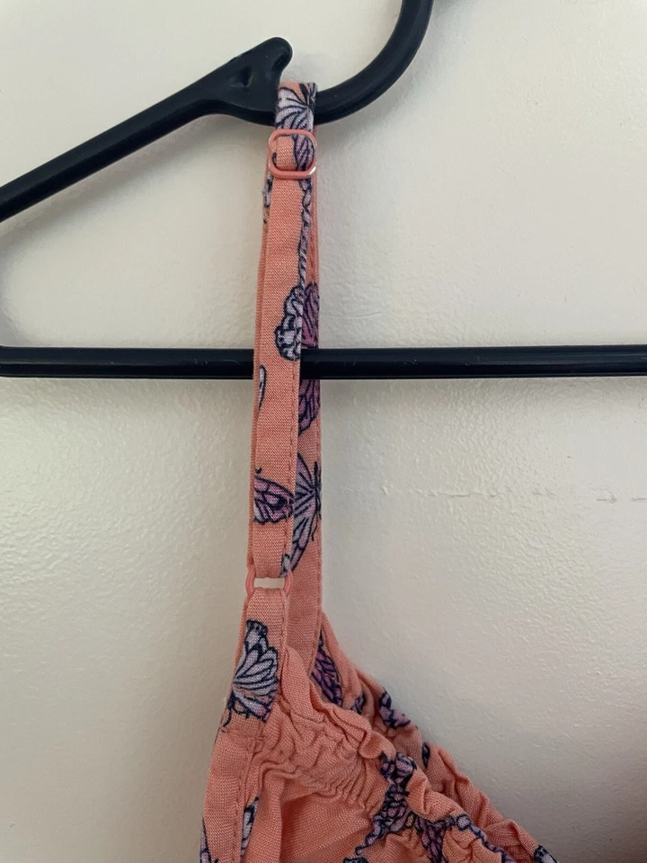 SO Kids Girls Allover Butterfly Print 100% Rayon Adjustable Tank Top Coral Small - Image 4 of 4