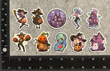 Lot of 10 Assorted Halloween Pumpkin Witch Stickers
