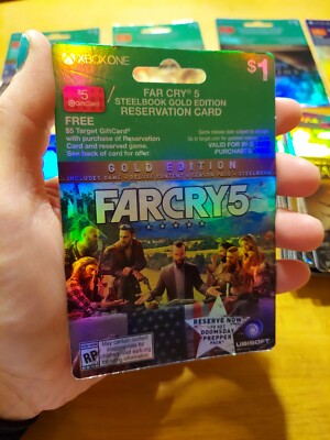 Xbox One Far Cry 5 Steelbook Gold Edition Premium Pre Order Collectible Card