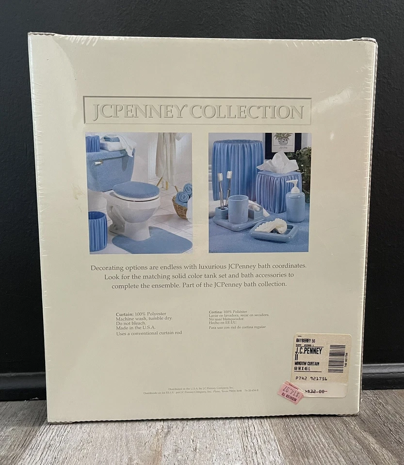 Vintage JCPENNEY COLLECTION Window Curtain 68”x45” W/ Tiebacks Bayberry NEW - Image 2 of 4