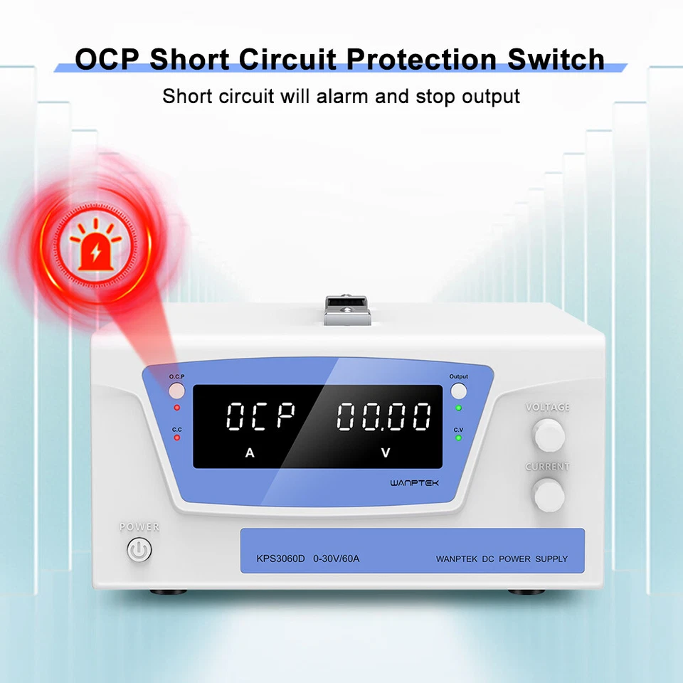 AC 110V Adjustable DC 0-30V 60A 1800W Lab Power Supply Variable Bench Switching - Image 4 of 4