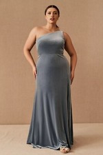 Anthropologie BHLDN By Jenny Yoo Cybill Velvet Slit Maxi Gown Dress Size 26