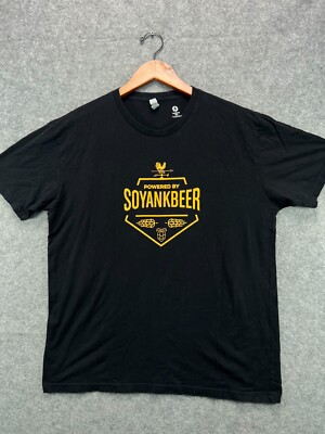 Soyankbeer Beer TX Customink T Shirt Mens Large Black Crew Graphic Short Sleeve