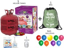Balloon Time Helium Tank - 50 Balloons and Curling Ribbon Backpack Bag