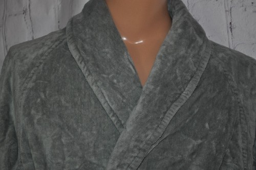 Frette Adult L Gray Belted Heavyweight terry robe 100% cotton TURKEY - Picture 3 of 12