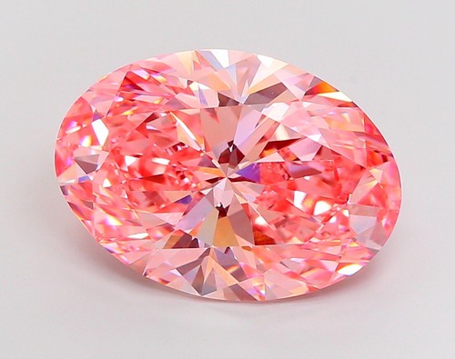 15 CT Pink Oval Lab Grown Diamond For Engagement Ring - IGI Certified - Picture 3 of 4