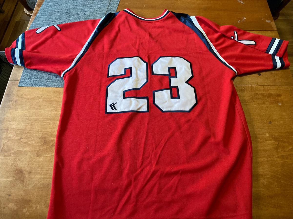 Vintage 90s KARL KANI Football Stitched Red #23 Jersey Size Vintage 90s KARL KANI Football Stitched Red #23 Jersey Size