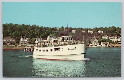 Postcard Open Passenger Ferry Boats Mackinac Island MI MV Mohawk