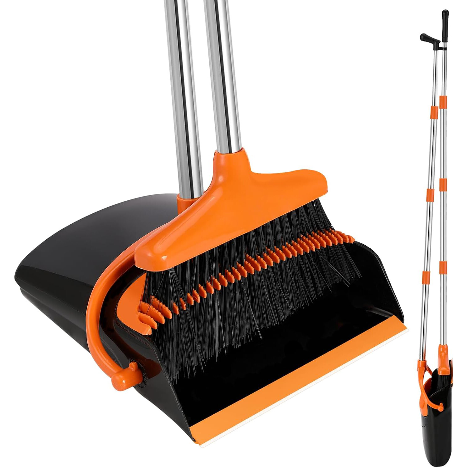 Besen und Kehrschaufel Set Kehrmaschine und Kehrschaufel Combo mit Langem Griff