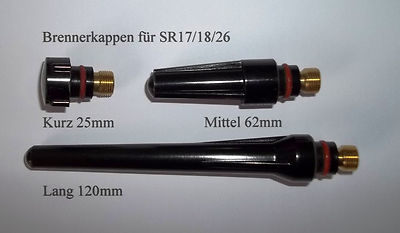 WIG/TIG Brennerkappe für SR-17 SR-18 SR-26 Brennerkappen kurz mittel lang