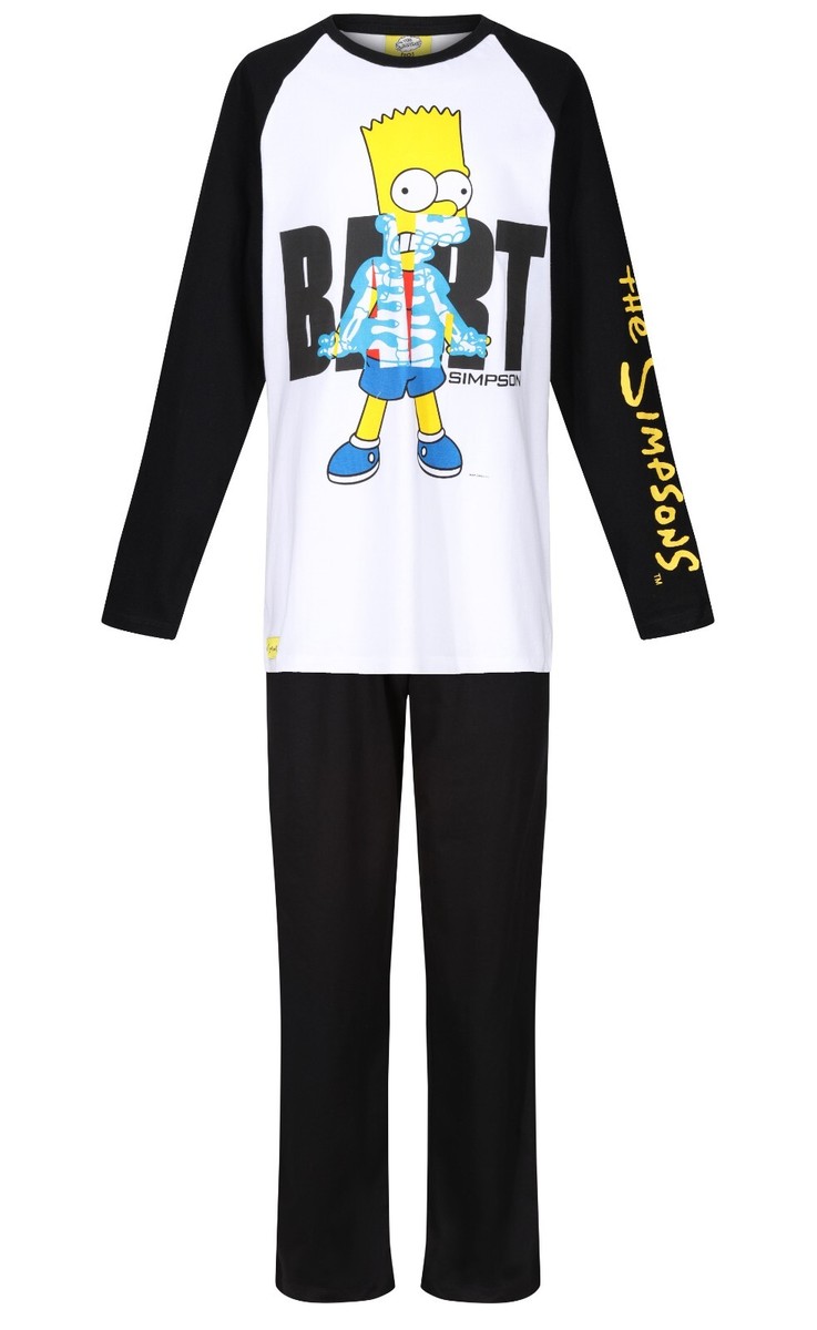 Boys Pyjamas Bart Simpson Long Sleeve Long Leg Sleep Night Wear