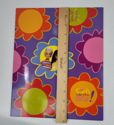 2 Vtg 2000 Barbie 3 Ring Binder Pocket Folders Laminated Mattel Girls Can Dream - Picture 9 of 14