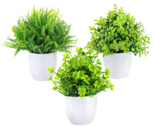 Artificial Plants in pots Indoor Outdoor Fake Flower potted Plants Set Of 3 UK