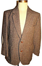 MEN'S VTG PENDLETON TWEED WOOL WESTERN SPORT COAT SUEDE ELBOW PATCHES USA 42