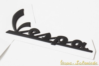 Schriftzug Beinschild ''Vespa'' Zum Kleben - Schwarz matt - PX ET2 LX GTS Emblem