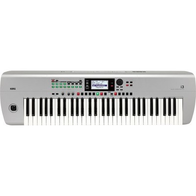 Korg i3 61-Key Workstation Arranger Keyboard, Silver