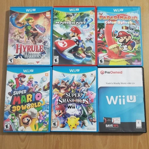 New ListingLot of 6 Wii U games (Mario Kart 8, Hyrule Warriors, Smash Bros, Yoshi's Woolly)