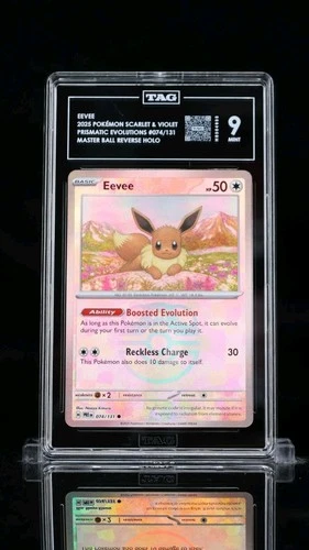 TAG 9 Mint - Eevee - 074/131 Prismatic Evolutions MASTER BALL - Pokemon