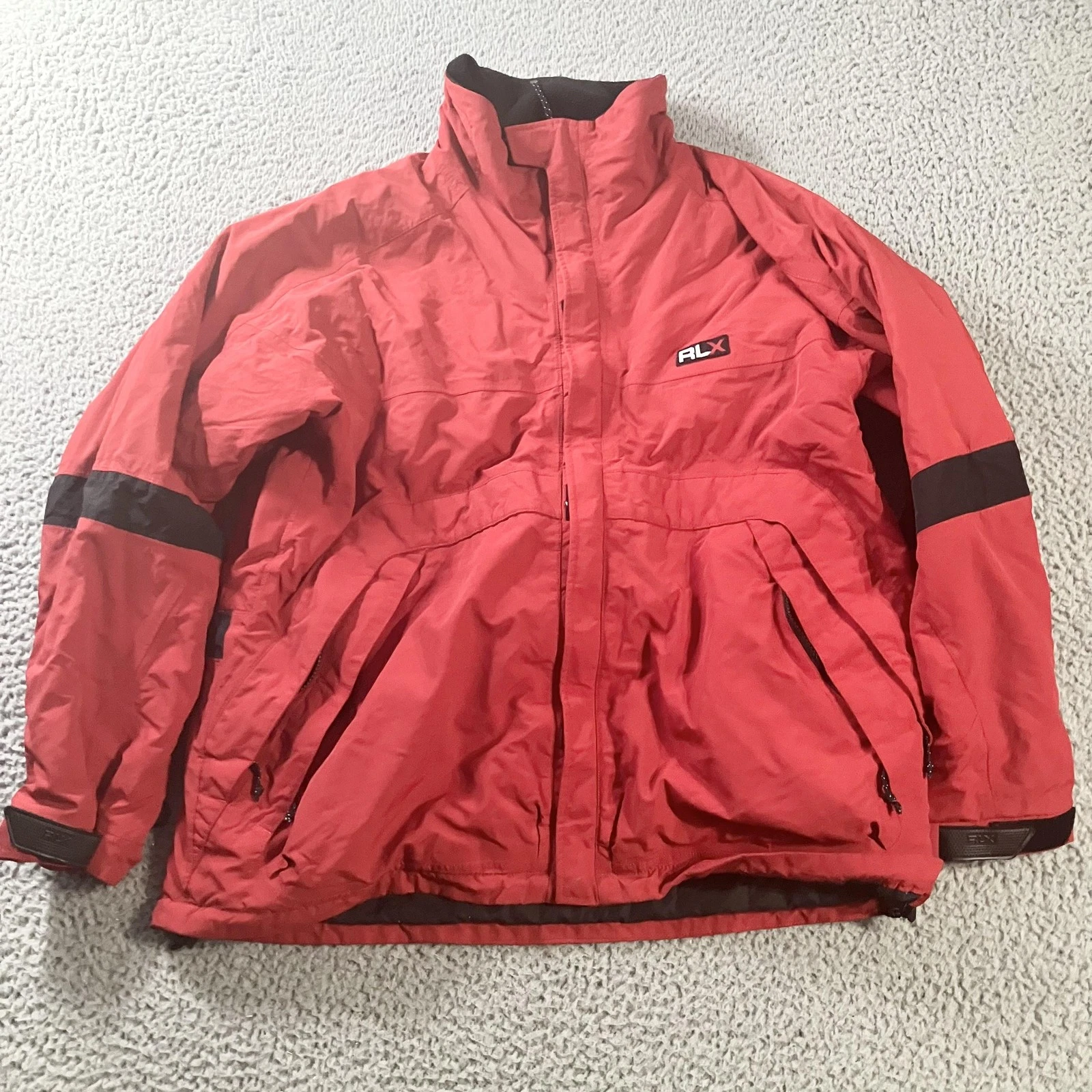 RLX Polo Sport Jacket Mens XL Red Insulated Ski Snow Coat Nylon Performance