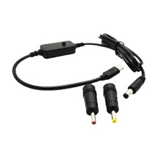 Type C Male to Male 5.5x2.1mm Power Connectors Adapter Cable with 2 Converters