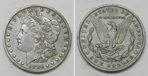 X7025  1886-O Morgan Dollar, XF