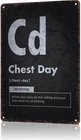 Vintage Metal Gym Chest Day Retro Tin Wall Sign for Man Cave Decor 8 X 12 Inch
