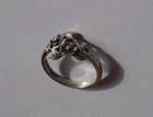 Vtg TMA Thailand Double Flower Floral Leaf Sterling Silver Ring Size 8 1/4