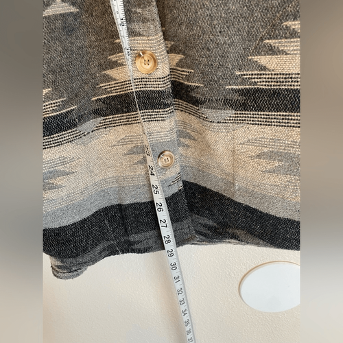 Anthropologie Mystree Button front Top wool blend Aztec print shacket S - 第 6/9 張圖片
