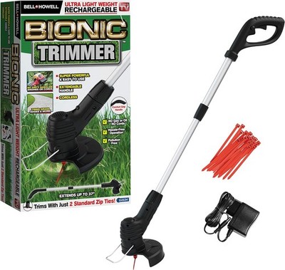 Bell Howell Bionic Trimmer, Rechargeable Portable Garden Trimmer - Silver, Black