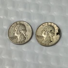 Lot of 2 SILVER Washington Quarters 1963-D 1964-D 90% Silver Sold Exact As Shown