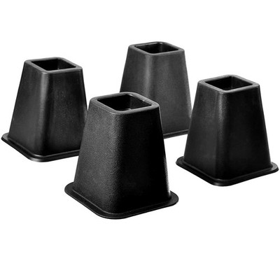 5 to 6-inch Super Quality Black Bed Risers Heavy Duty Stackable Furniture Ris...