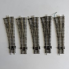 Peco HO / OO Gauge Nickel Silver Left Hand Points 185mm X5 Used / Ex Layout