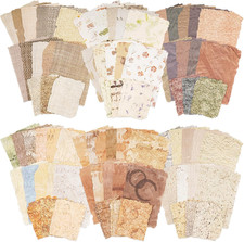 168 Sheets Scrapbook Embossed Textured Paper Assorted Set - 6 Pack Mixed Speci