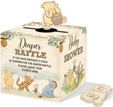 Winnie Diaper Raffle Box Baby Shower Decorations Games 50 Tickets Cards
