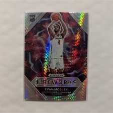 🔥2021-22 Panini Prizm FIREWORKS EVAN MOBLEY ROOKIE SILVER HYPER #2🔥
