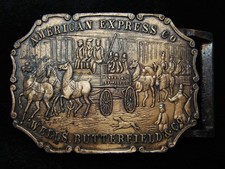 QA09113 VINTAGE 1970s AMERICAN EXPRESS CO. WELLS BUTTERFIELD CO. BUCKLE
