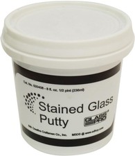 Glass Pro Stained Glass Lead Cement Putty Black 1/2 Pint 1 LB Ready to Use