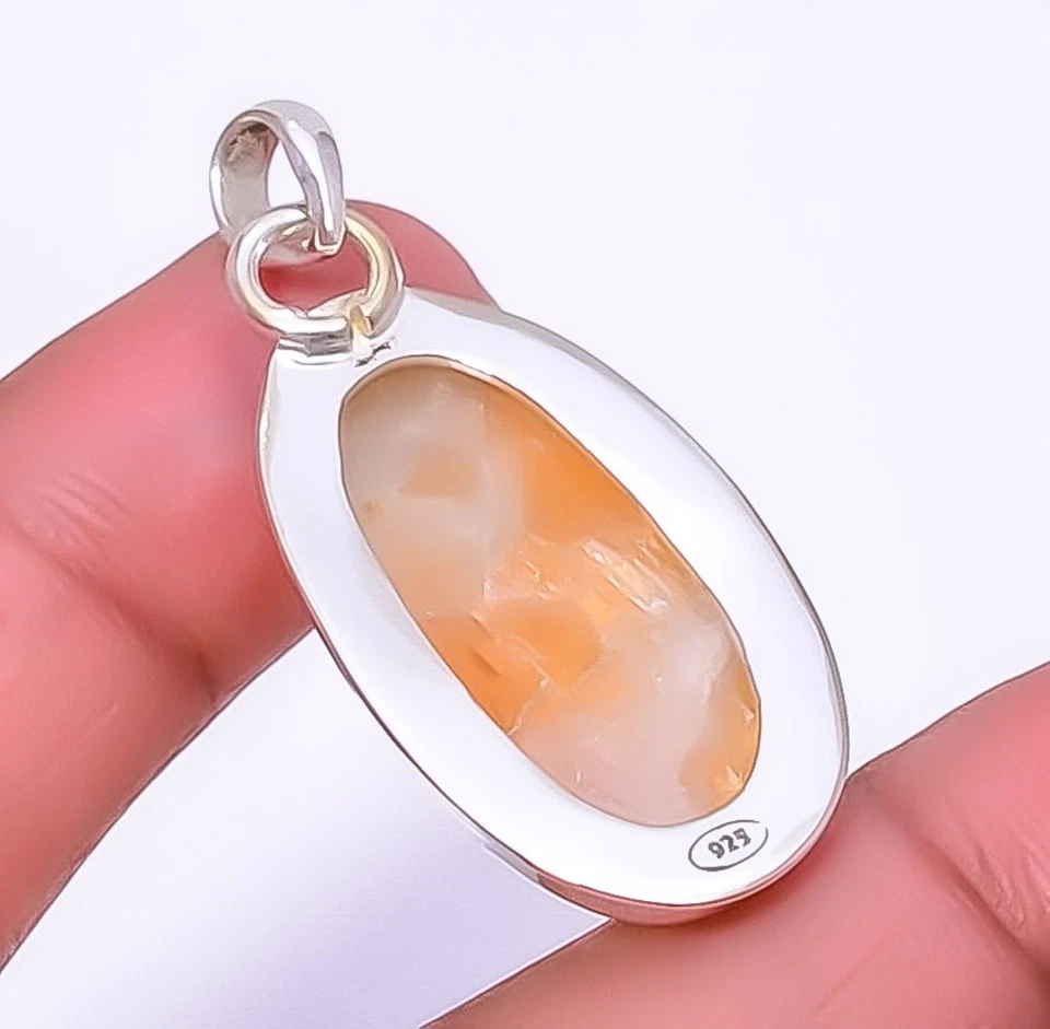 Calcita Naranja - Colgante Perú Plata de Ley 925 1.72" P9201424, Regalo Navidad Foto 2 de 4